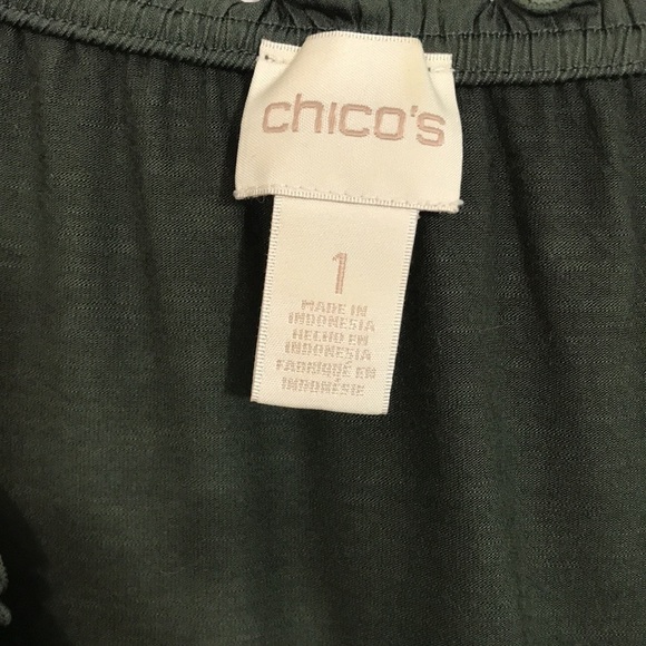 Chico’s Olive Green 3/4 Sleeve Blouse size S - Picture 2 of 9